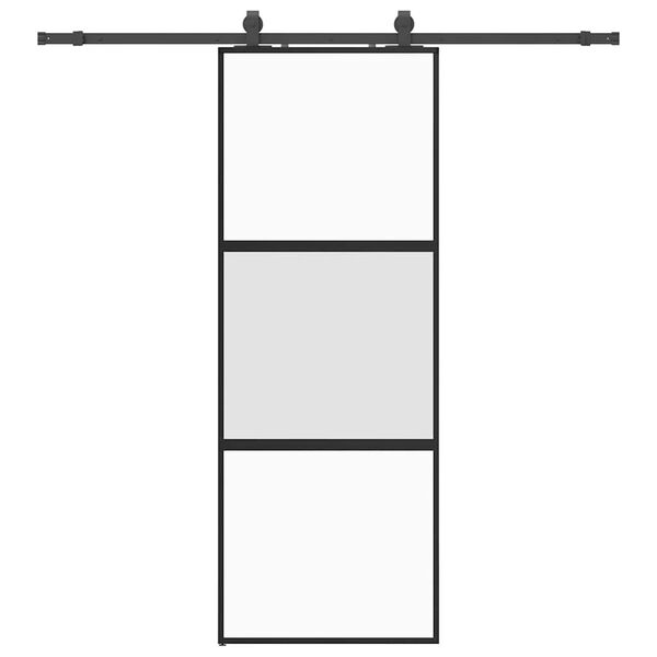 vidaXL skyded&oslash;r med hardwares&aelig;t 76x205 cm h&aelig;rdet glas sort