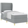 vidaXL Box spring seng med madras Lysegr&aring; 200 x 100 cm Stof