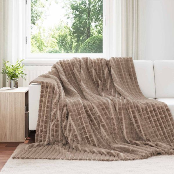 vidaXL Kastet&aelig;pper 6 pcs Camel 270 x 240 cm Fleece