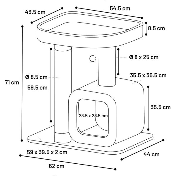 FLAMINGO kradsetr&aelig; Anzu 62x44x71 cm