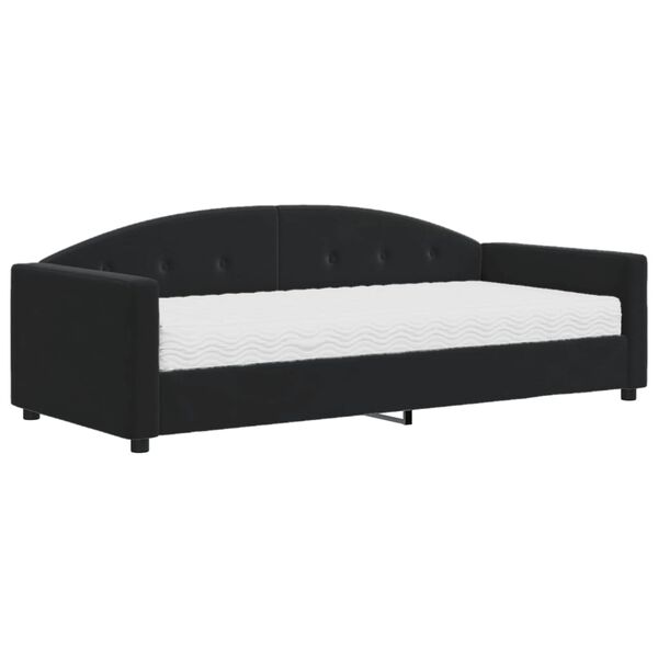 vidaXL daybed med madras 90x200 cm velour sort