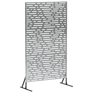 vidaXL Privatlivssk&aelig;rm 100 x 50 x 180 cm Galvaniseret st&aring;l S&oslash;lv