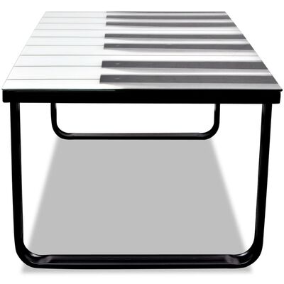 vidaXL sofabord med klaverprint glasbordplade