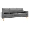 vidaXL 3-personers sofa stof lysegr&aring;