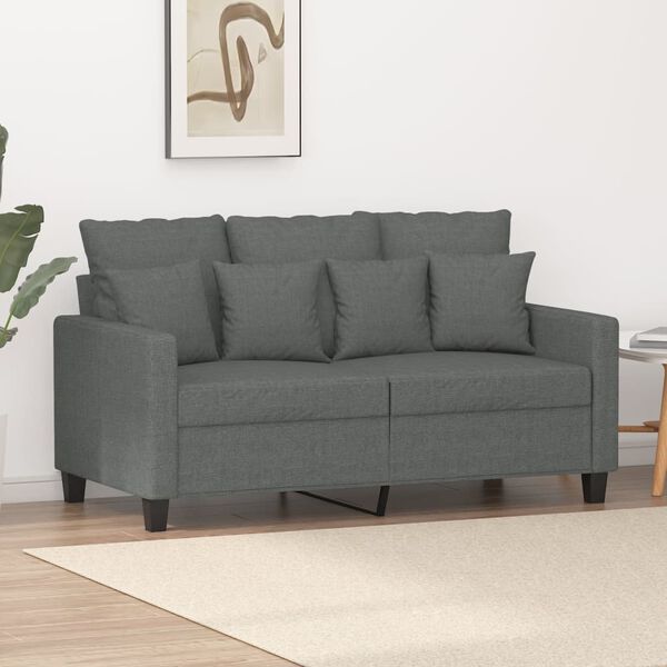 vidaXL 2-personers sofa 120 cm stof m&oslash;rkegr&aring;