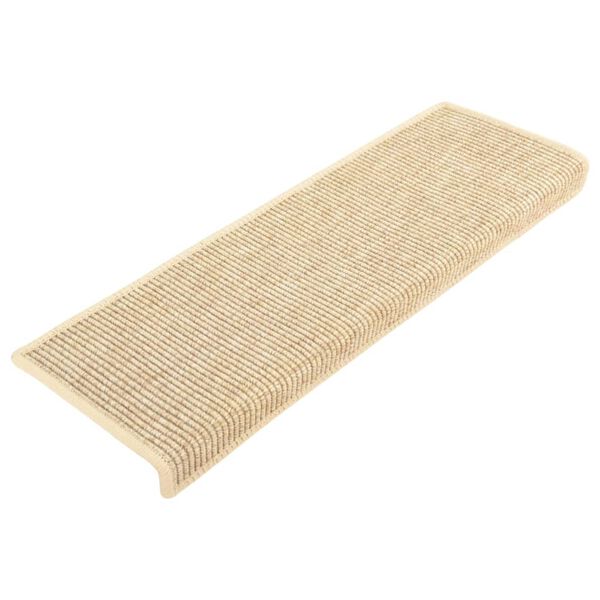 vidaXL trappemåtter 15 stk. 65x21x4 cm lys beige rektangulær kant
