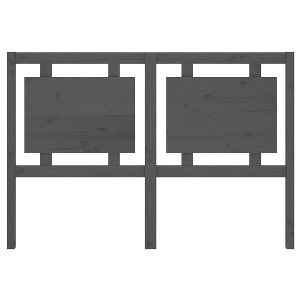 vidaXL sengegærde 145,5x4x100 cm massivt fyrretræ grå