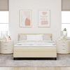vidaXL Box spring seng med madras med LED Creme 140 x 190 cm Stof