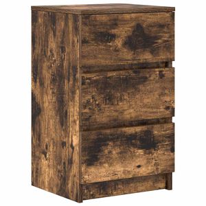 vidaXL sengebord med 3 skuffer 39x35x65 cm r&oslash;get egetr&aelig;sfarve