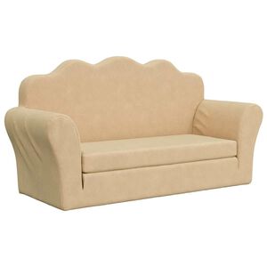 vidaXL 2-personers sofa til b&oslash;rn bl&oslash;dt plys cremefarvet