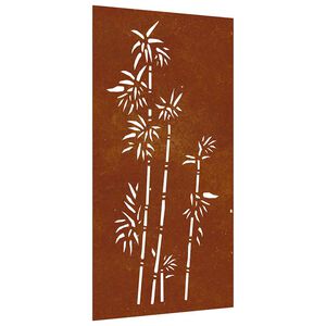 vidaXL udend&oslash;rs v&aelig;gdekoration 105x55 cm bambusdesign cortenst&aring;l