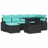 vidaXL Havesofa S&aelig;t med opbevaring 7 pcs Sort Poly rattan