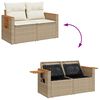 vidaXL Havesofa S&aelig;t med pude 10 pcs Beige og creme polyrattan