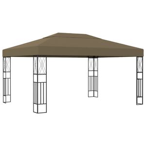 vidaXL pavillon 3x4 m stof gr&aring;brun