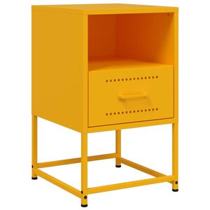 vidaXL sengebord 36x39x60,5 cm st&aring;l sennepsgul