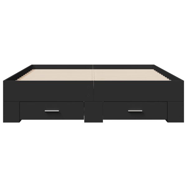 vidaXL sengeramme med skuffer 140x190 cm konstrueret tr&aelig; sort