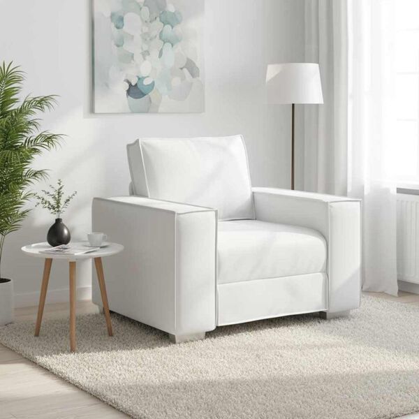 vidaXL Sofa Stol Hvid 100 cm Faux l&aelig;der