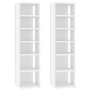 vidaXL skoskabe 2 stk. 27,5x27x102 cm konstrueret tr&aelig; hvid