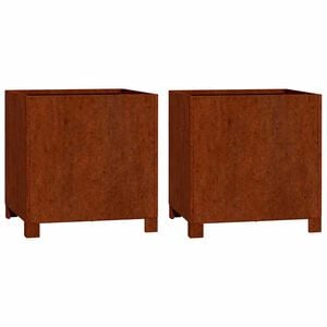 vidaXL plantekasser med ben 2 stk. 40x40x40 cm cortenst&aring;l rustfarvet