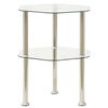 vidaXL sidebord med hylde 38x38x50 h&aelig;rdet glas transparent