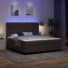 vidaXL LED Box Spring Bed med madras M&oslash;rk Brun 180 x 200 cm Stof