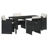 vidaXL Have Spisebordss&aelig;t 5 stk. Sort polyrattan