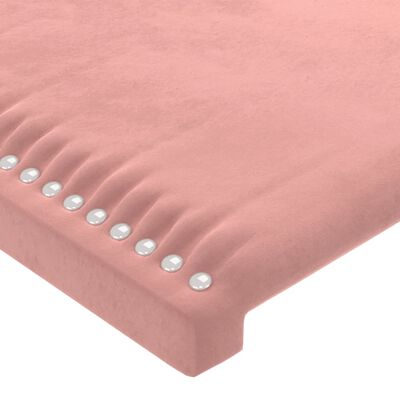 vidaXL sengeramme med sengegavl 140x200 cm fløjl pink