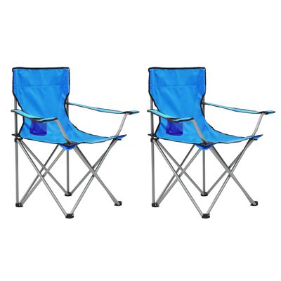 vidaXL campingbord og -stolesæt 3 dele blå