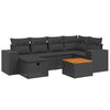 vidaXL sofas&aelig;t til haven 7 dele med hynder polyrattan sort