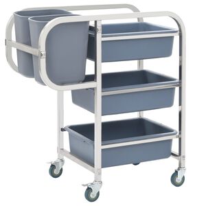 vidaXL k&oslash;kkenvogn med plastikbeholdere 82x43,5x93 cm