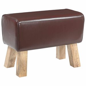 vidaXL b&aelig;nk 60 x 30 x 45 cm &AElig;gte L&aelig;der M&oslash;rk Brun