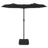 vidaXL parasol m. dobbelt parasoldug 316x145 cm sort