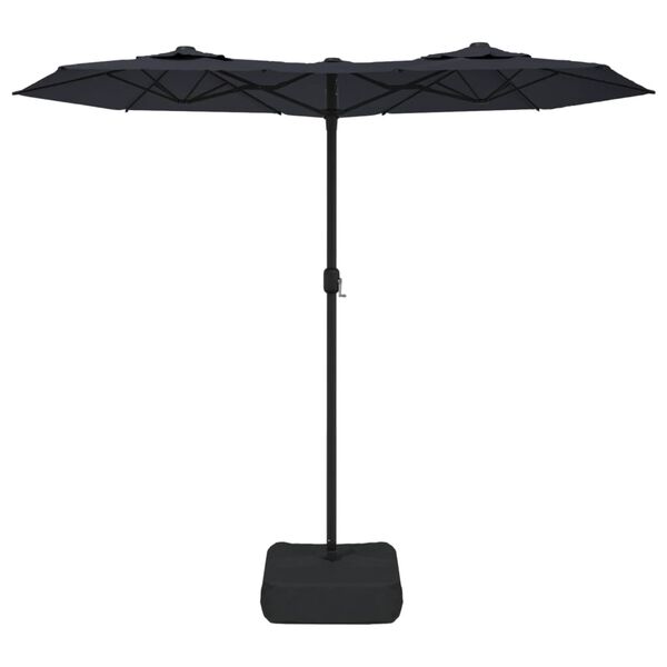 vidaXL parasol m. dobbelt parasoldug 316x145 cm sort