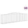 vidaXL buede gabionkurve 8 stk. 400x50x100/120 cm galvaniseret jern