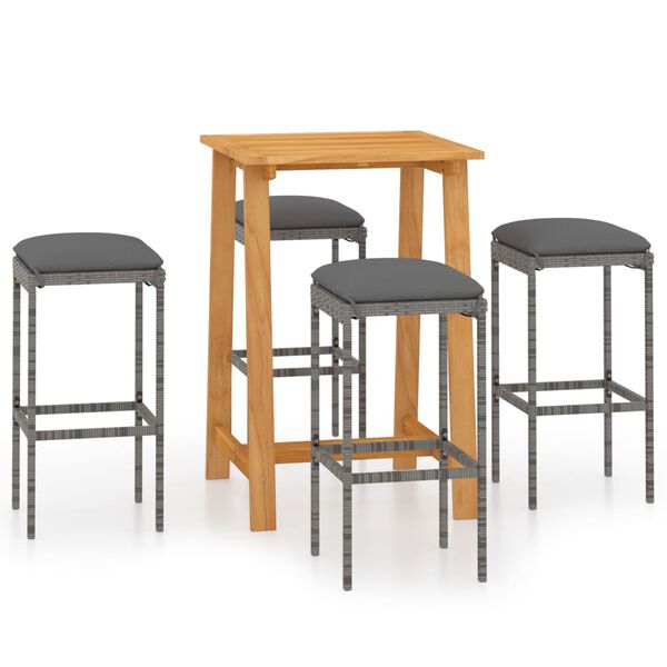 vidaXL bars&aelig;t til haven 5 dele med hynder gr&aring;