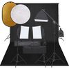 vidaXL fotostudies&aelig;t med lampes&aelig;t + baggrund og reflektor