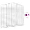 vidaXL buede gabionkurve 2 stk. 200x50x180/200 cm galvaniseret jern