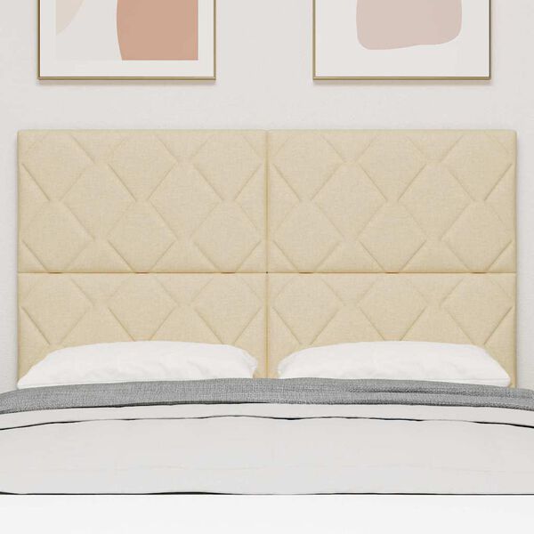 vidaXL Hovedg&aelig;rde med hovedg&aelig;rde Creme 160 cm Faux l&aelig;der