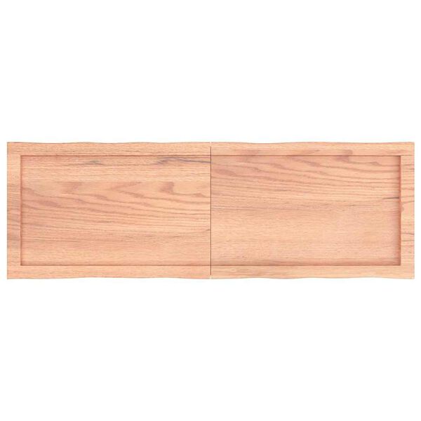 vidaXL bordplade 120x40x(2-4) cm naturlig kant behandlet træ lysebrun