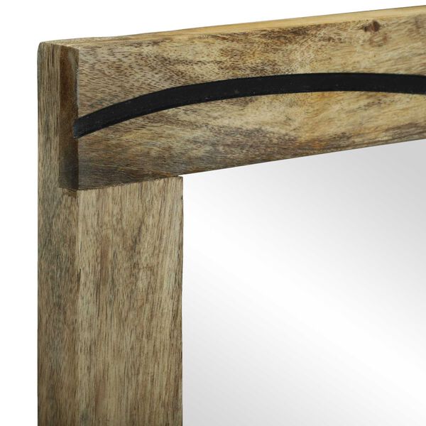 vidaXL Badeværelsesspejl Brun 70 x 50 x 2,5 cm Glas og Solid Mango træ