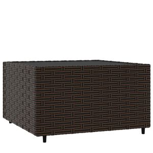 vidaXL havebord 50x50x30 cm firkantet polyrattan brun