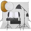 vidaXL fotostudies&aelig;t med lampes&aelig;t + baggrund og reflektor