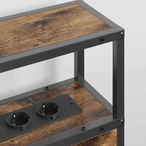 vidaXL Opbevaringshovedgavl med hylde Røget eg 180 cm Konstrueret træ