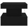vidaXL sofabord med LED-lys 50x50x40 cm sort egetræsfarve