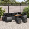 vidaXL Havesofa S&aelig;t 10 pcs Sort polyrattan