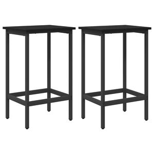 vidaXL Barb&aelig;nk 2 stk. Sort eg 40 x 32 x 64 cm Konstrueret tr&aelig;