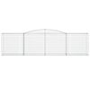 vidaXL buede gabionkurve 3 stk. 400x50x100/120 cm galvaniseret jern