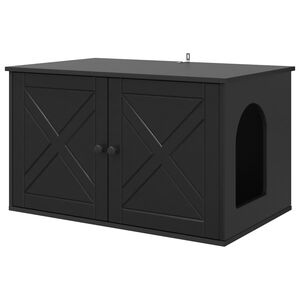 vidaXL Kat Hus Sort 85 x 55 x 50,5 cm Konstrueret tr&aelig;