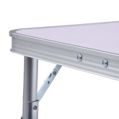 vidaXL foldbart campingbord 60x45 cm aluminium hvid