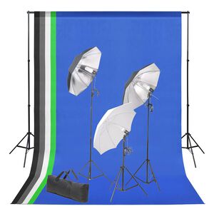 vidaXL fotostudies&aelig;t med fotobaggrund og lamper
